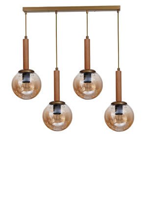 IŞIL 4 LÜ SIRALI NATUREL BAL CAMLI SARKIT