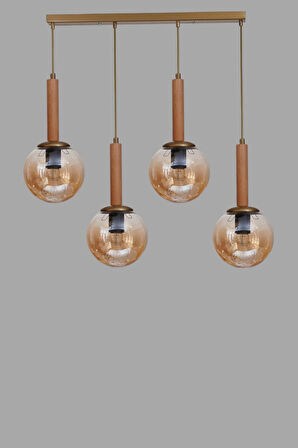 IŞIL 4 LÜ SIRALI NATUREL BAL CAMLI SARKIT