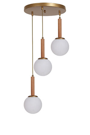 IŞIL 3 LÜ TEPSİLİ NATUREL BEYAZ CAMLI SARKIT