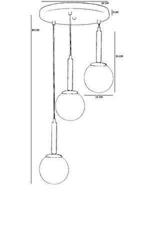 IŞIL 3 LÜ TEPSİLİ NATUREL BEYAZ CAMLI SARKIT