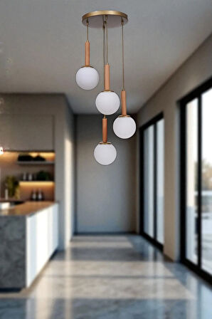 IŞIL 4 LÜ TEPSİLİ NATUREL BEYAZ CAMLI SARKIT