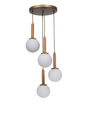 IŞIL 4 LÜ TEPSİLİ NATUREL BEYAZ CAMLI SARKIT