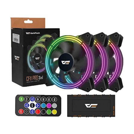 DF CF11 Pro A-RGB 3x12CM Fan Kit (3’lü) + Kontrolcü + Kumanda