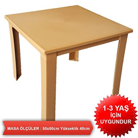 Çocuk Masası Plastik Teak H40 1-3 Yaş İçin