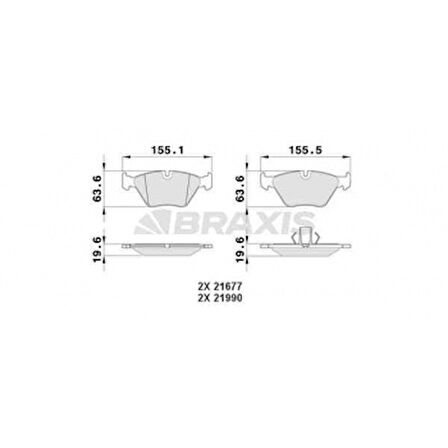 Bmw Fren Balatası On Bmw E39 95>03 - Braxıs Aa0084