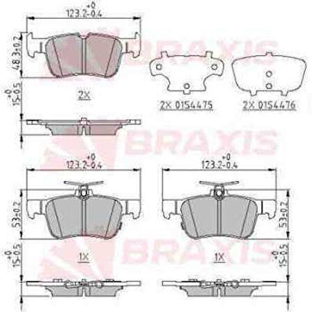Honda Arka Fren Balatası Focus Dizel - Benzinli 18> Mondeo 1.0 . 1.5. 1.5 Tdci. 1.6 Tdci 14> Honda CIVIC 2 - Braxıs Aa0647