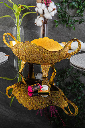 DESENLİ AYAKLI GONDOL ALTIN