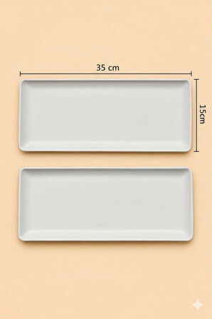 Tan 35x15 Cm Dikdörtgen Tavuk Dünyası Sunum Tabağı
