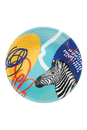 Kütahya Porselen Madagaskar Zebra 27cm Servis Tabağı