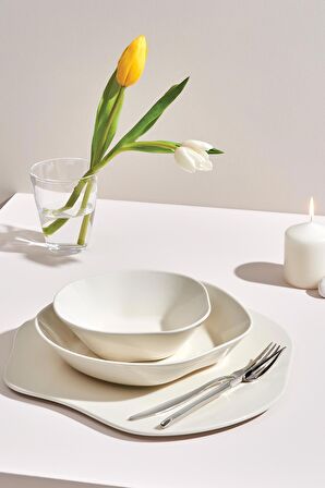 Skallop 2 Parça 18 cm Pasta Seti Krem