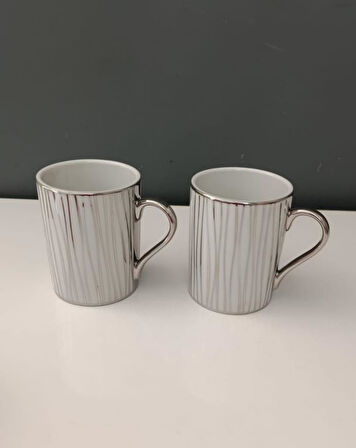 KÜTAHYA PORSELEN FOREST 2 Lİ  MUG 260 CC PLATİN 10153