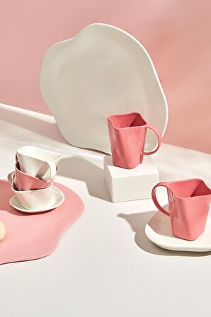 Skallop 4 Parça Çay Seti Pembe