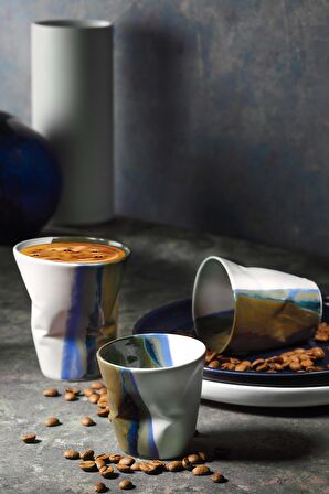 Kütahya Porselen Crash 3lü Kahve Seti KahveKrem