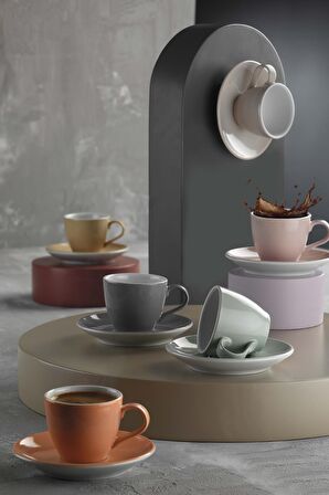 Kütahya Porselen Bistro 12 Parça 6 Kişilik Kahve Takımı