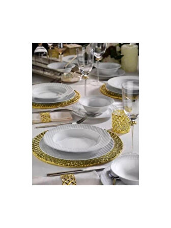 GB KÜTAHYA EKOSE 1 ADET YEMEK TABAĞI 20CM 1. KALİTE PORSELEN