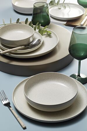 Moderna Krem 16 Parça 4 Kişilik Yemek Takımı
