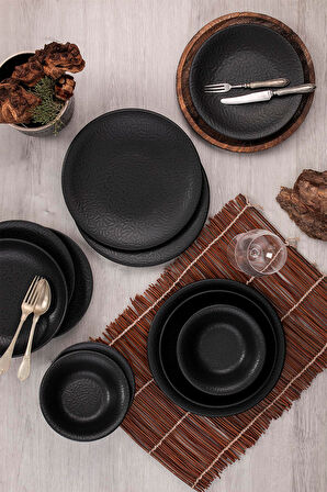 Kütahya Porselen Teos Mat DG-799 24 Parça 6 Kişilik Yemek Takımı