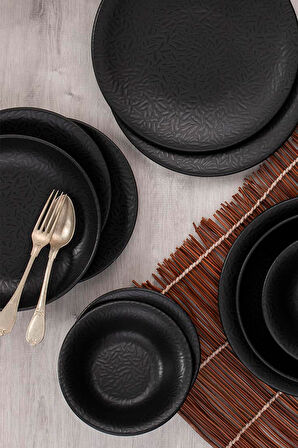 Kütahya Porselen Teos Mat DG-799 24 Parça 6 Kişilik Yemek Takımı