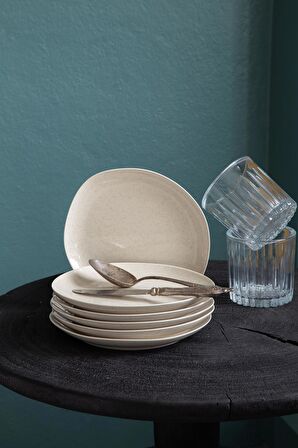 Kütahya Porselen Soho 6 Parça 22 Cm Pasta Takımı Tarçın
