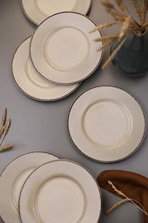 Kütahya Porselen Adler 6 Parça 21 Cm Pasta Takımı Tarçın