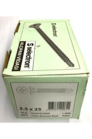 Alçıpan Vidası Matkap Uçlu 3.5*25 (1000)adet