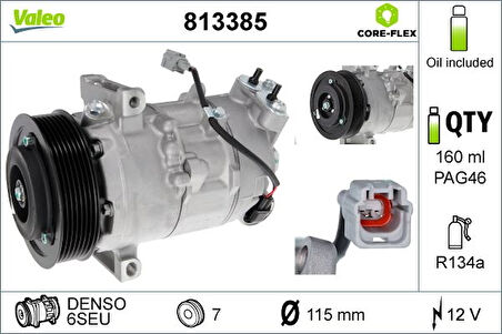 Renault Klima Kompresoru Megane III Megane CC Scenic III Grand Scenic III , Vito W447 14> - Valeo 813385