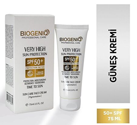 Biogeniq Sun 50 Faktör Hassas Ciltler İçin Renksiz Güneş Koruyucu Krem 75 ml