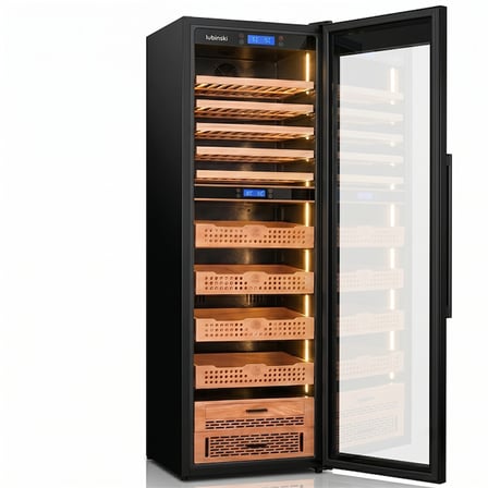 Lubinski Siyah Tek Kabin Elektronik Puro Dolabı - Şarap Dolabı CW1800 LB-045