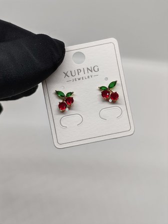 Kirazlı Xuping Çelik Küpe