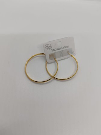 Halka Küpe 4cm Çaplı Çelik