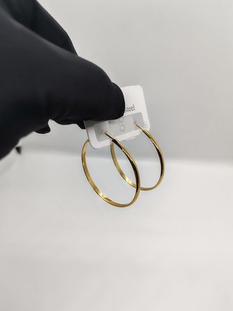 Halka Küpe 4cm Çaplı Çelik
