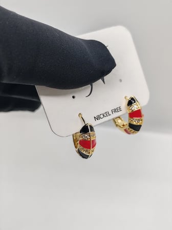 Renklı Halka Gold Çelik Küpe