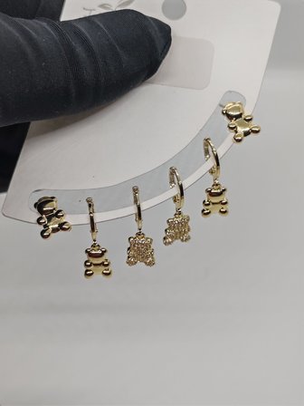 Çoklu Gold Çelik Küpe