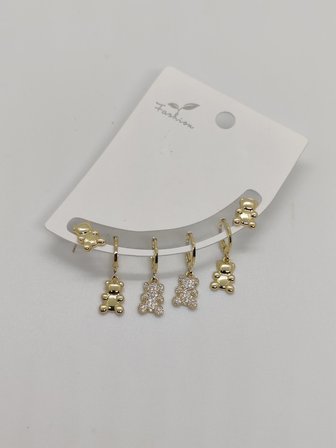 Çoklu Gold Çelik Küpe