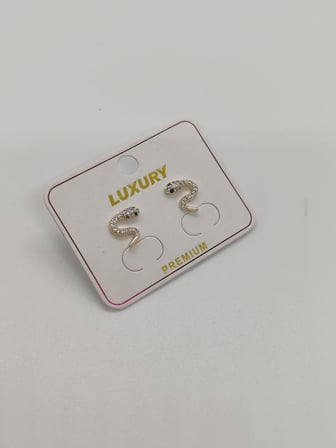 Yılan Figürlü Gold Çelik Küpe