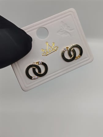 Zirkon Taş Detaylı CD Çelik Küpe