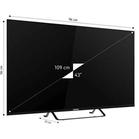 Strong MT43EG4000F Frameless Full HD 43" 109 Ekran Uydu Alıcılı Google Smart LED TV