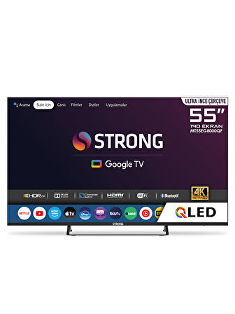 MT55EG8000QF 55" 140 Ekran 4K Ultra HD Dahili Uydu Alıcılı QLED Google TV