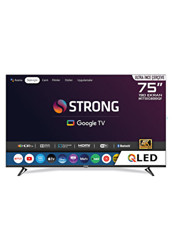 MT75EG8000QF 75" 190 Ekran 4K Ultra HD Dahili Uydu Alıcılı QLED Google TV