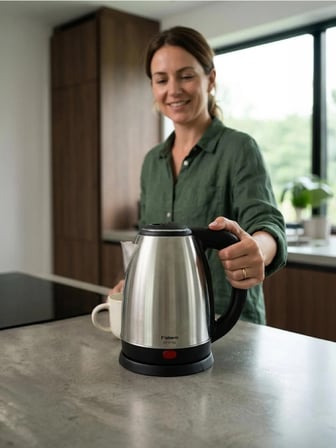 KT-1715S 1500W Saplı Uzun Ömürlü Paslanmaz Çelik Su Isıtıcı Kattle
