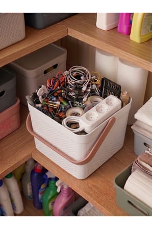 Dolap İçi Düzenleyici, Banyo, Mutfak Organizeri Kulplu Sepet, Dekoratif Saklama Kutusu, Banyo Düzenleyici Organizer 10LT