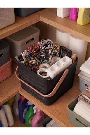 Dolap İçi Düzenleyici, Banyo, Mutfak Organizeri Kulplu Sepet, Dekoratif Saklama Kutusu, Banyo Düzenleyici Organizer 10LT