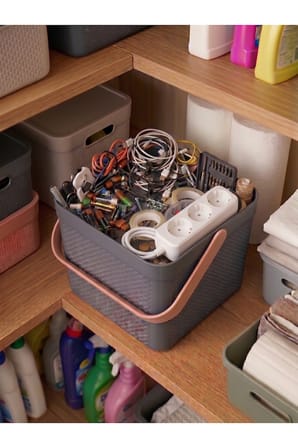 Dolap İçi Düzenleyici, Banyo, Mutfak Organizeri Kulplu Sepet, Dekoratif Saklama Kutusu, Banyo Düzenleyici Organizer 10LT