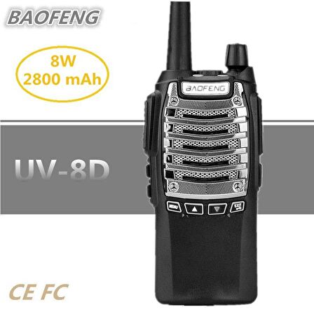 Baofeng Uv-8d Telsiz Yeni Versiyon Chip Güçlü Kasa 8w-2800 Mah Pil