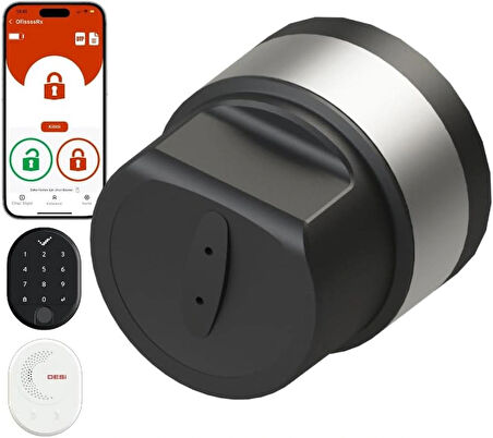 DESi Utopic RX Yapay Zeka Destekli Akıllı Kilit iOS/Android Uyumlu - WiFi Akıllı Köprü&Parmak İzi ve Tuş Takımı Set