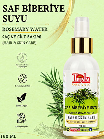 Saf Biberiye Suyu Saç Toniği 150 ml Saç Dökülmesine Karşı %100 Doğal Saç ve Cilt Toniği