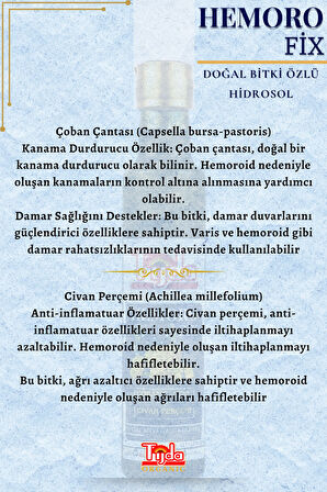 Hemorofix Doğal Bitkl Özleri Çoban Çantası ve Civan Perçemi 250 ml
