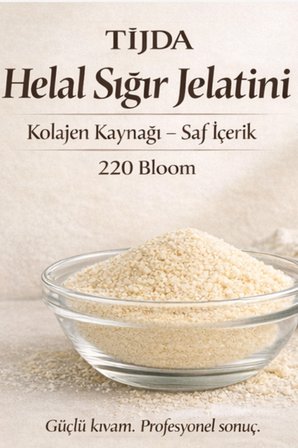 Helal Sığır Jelatini Kolajen Kaynağı () 100Gr (220 Bloom) Toz Jelatin Helal Sertifikalı
