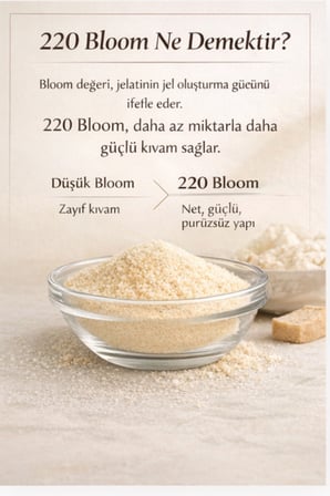 Helal Sığır Jelatini Kolajen Kaynağı () 100Gr (220 Bloom) Toz Jelatin Helal Sertifikalı