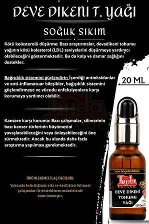 Deve Dikeni Tohumu Yağı %100 Soğuk Sıkım 20 ml (milk thistle seed oil)